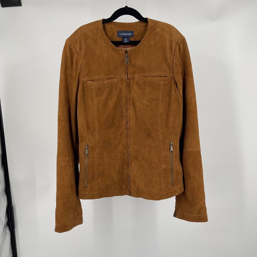 Vintage Women's Boho Goat Suede Leather Jacket XS 70s Style Heritage Biker Brown